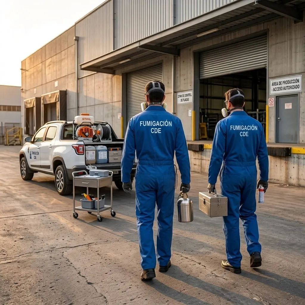 Equipo ingresando a planta industrial